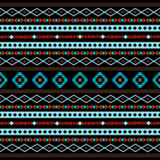 Aztec mixed pattern colour on black